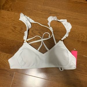 White ruffle bikini top